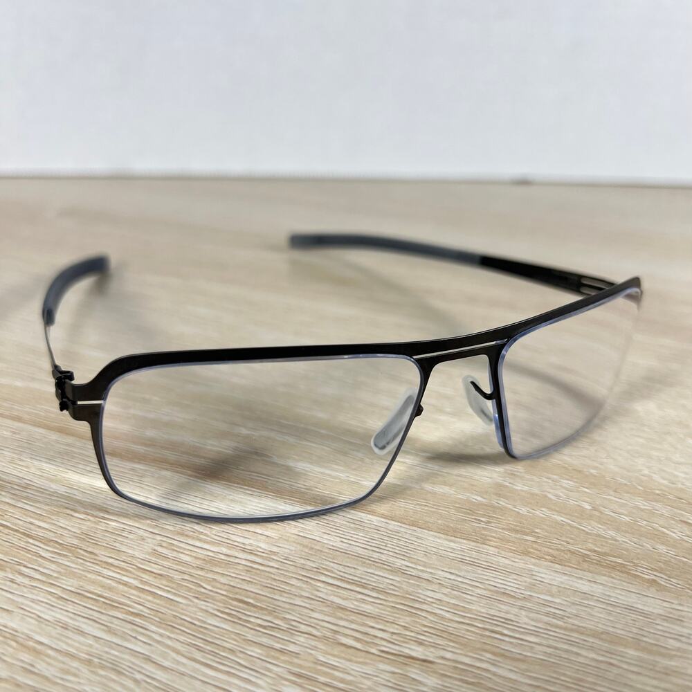 NWOT ic! Berlin Model Schwaegalp Graphite Eyeglasses Frames Only 56-18-145